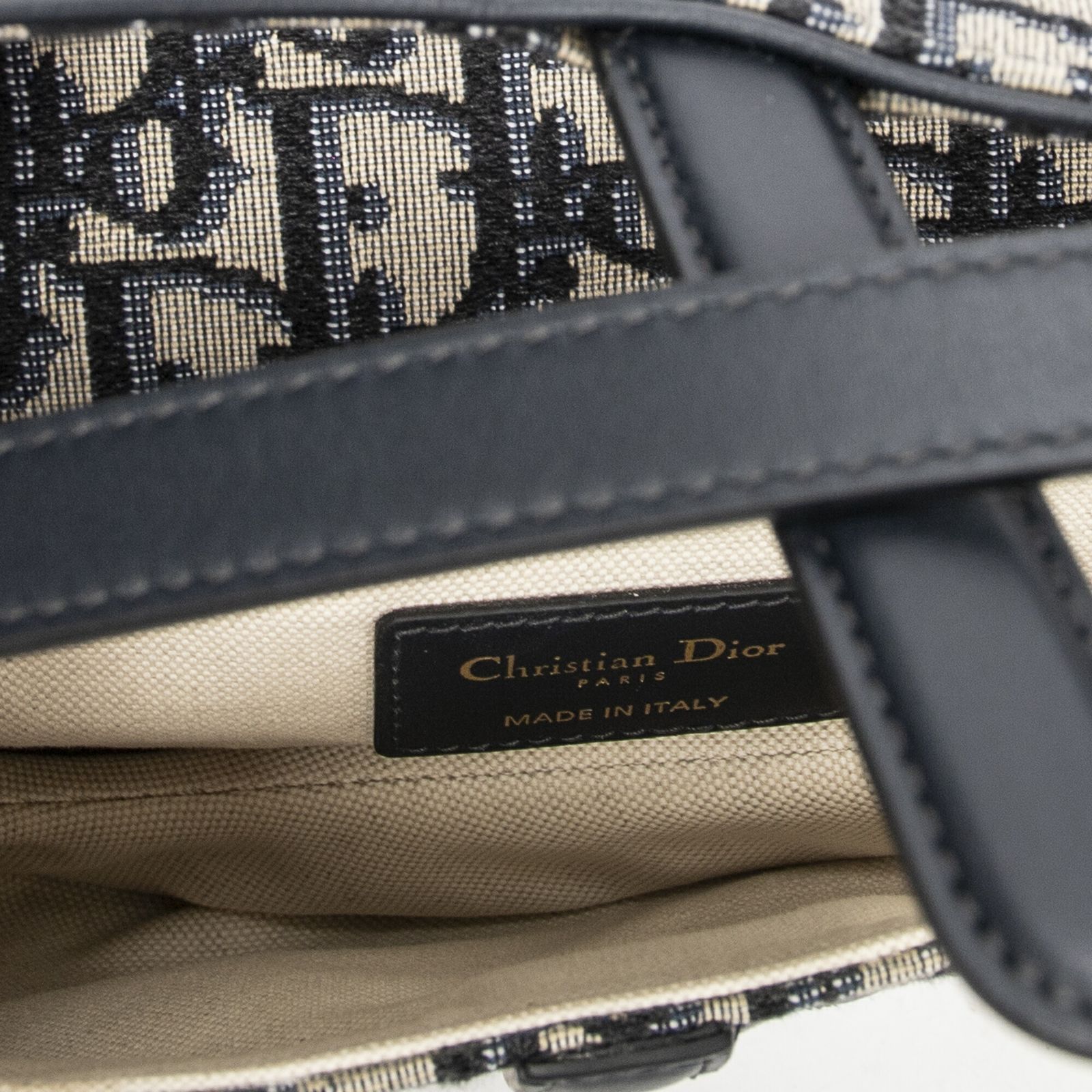 ディオールネイビー|ベージュオブリークジャカードキャンバスA