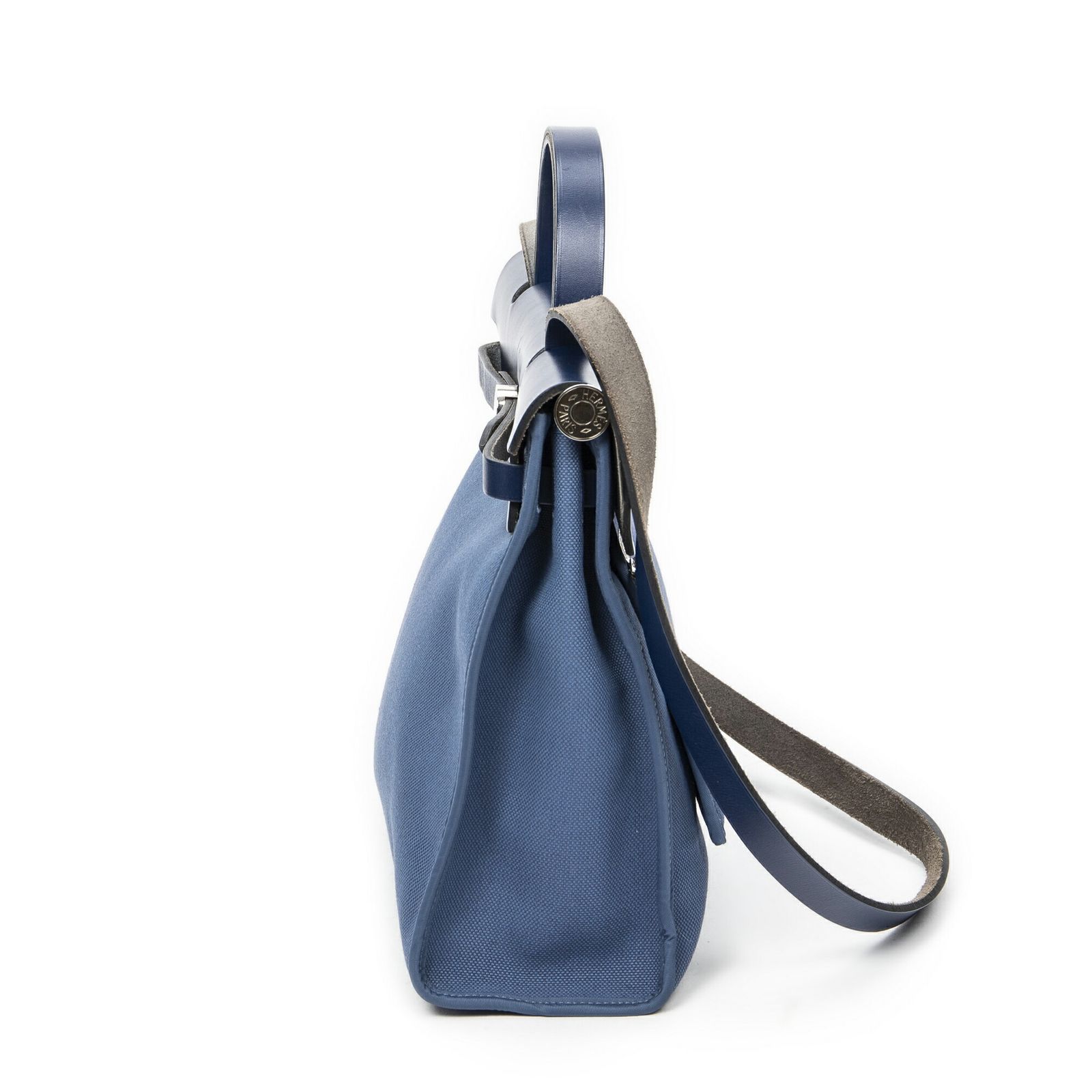 エルメスエールバッグ ジップ青トワルオフィシェA