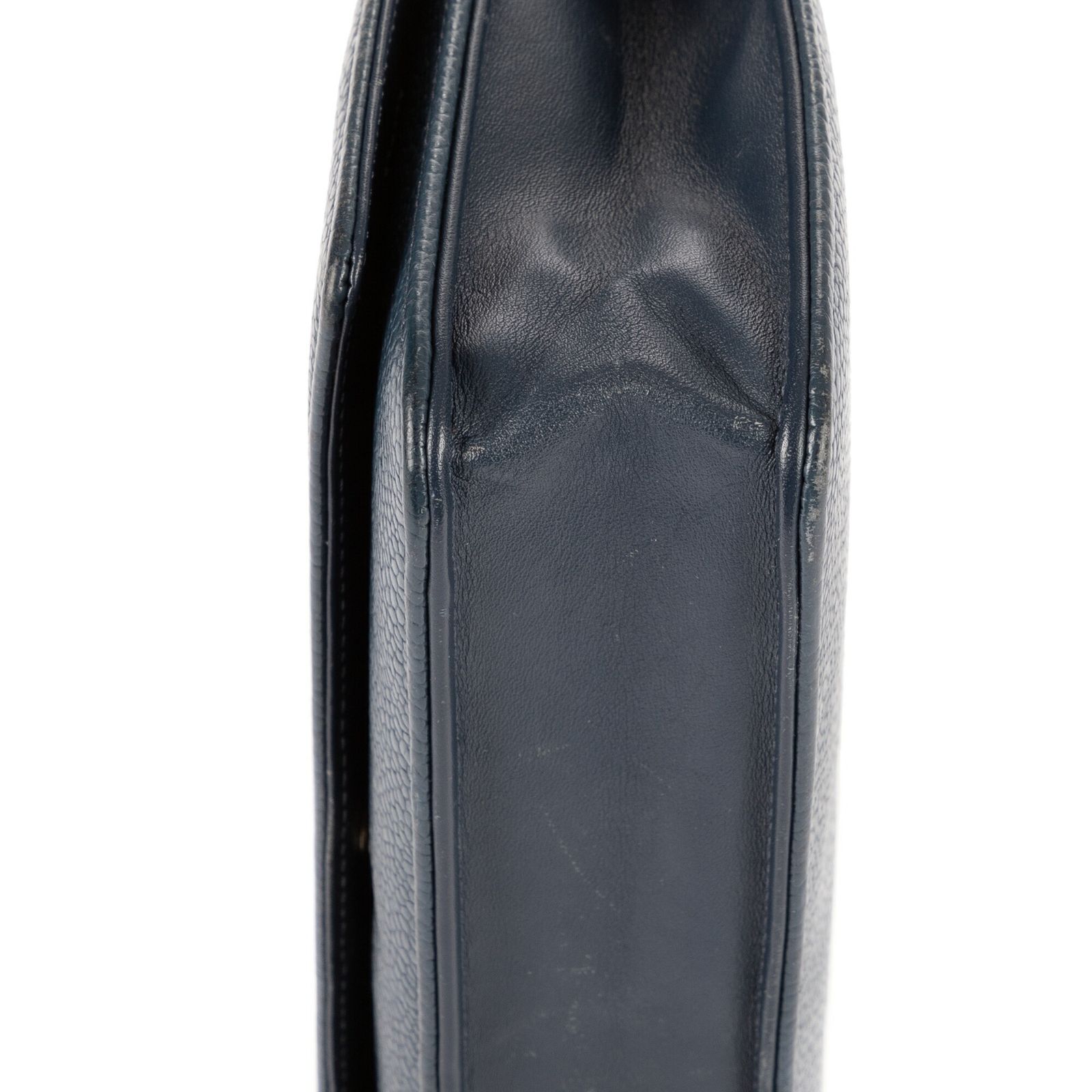 シャネルタイムレスチェーンウォレットネイビーマトラッセキャビアレザーA