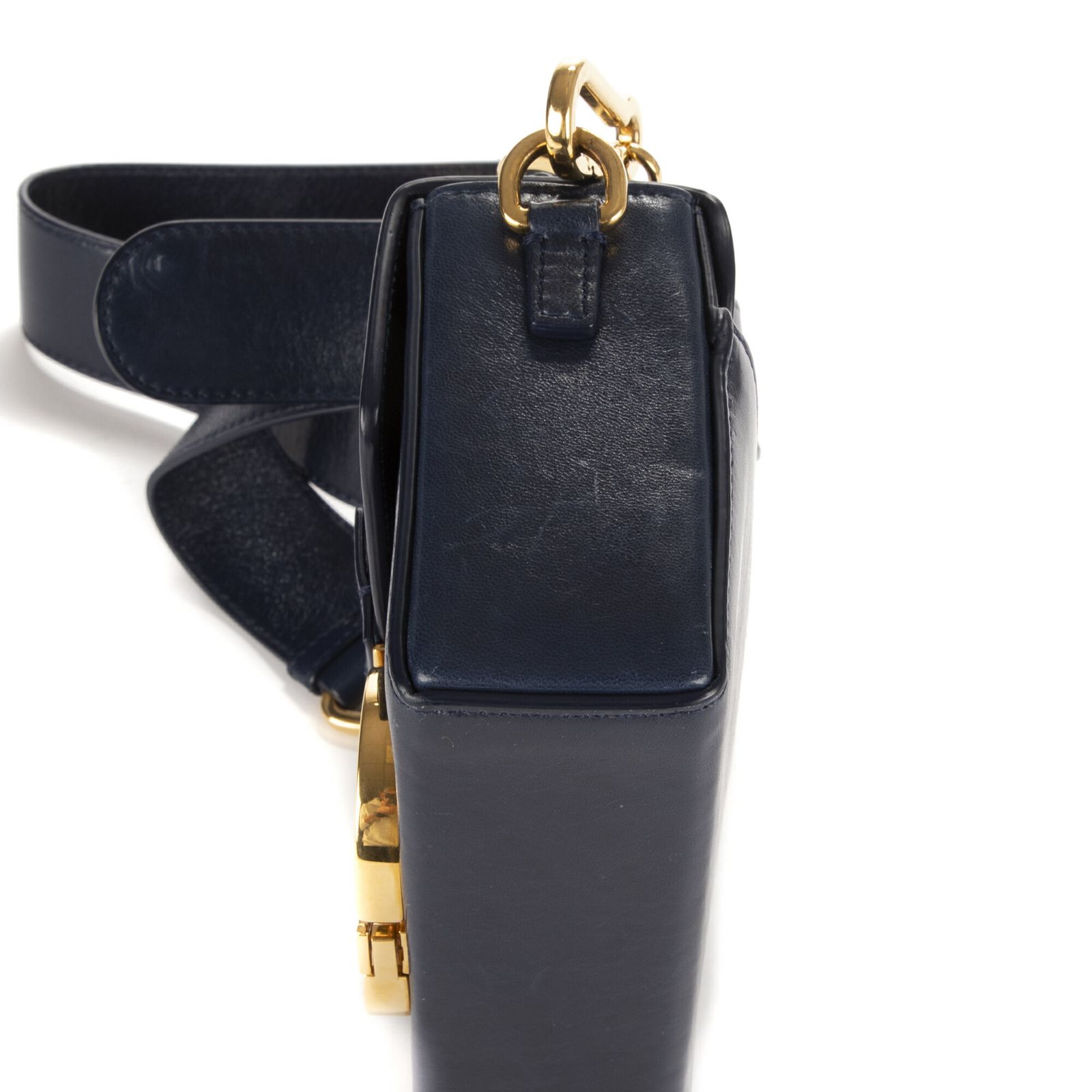 小 ボックスネイビーカーフスキンレザーA