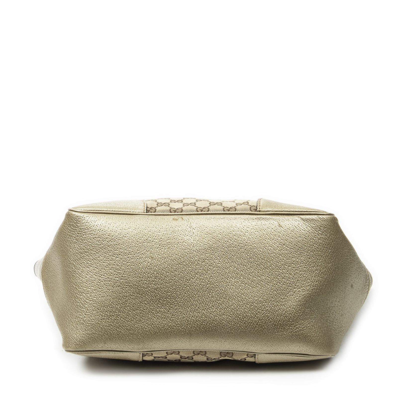 GUCCI グッチ大ブリートートベージュ|ブロンズGGキャンバスA