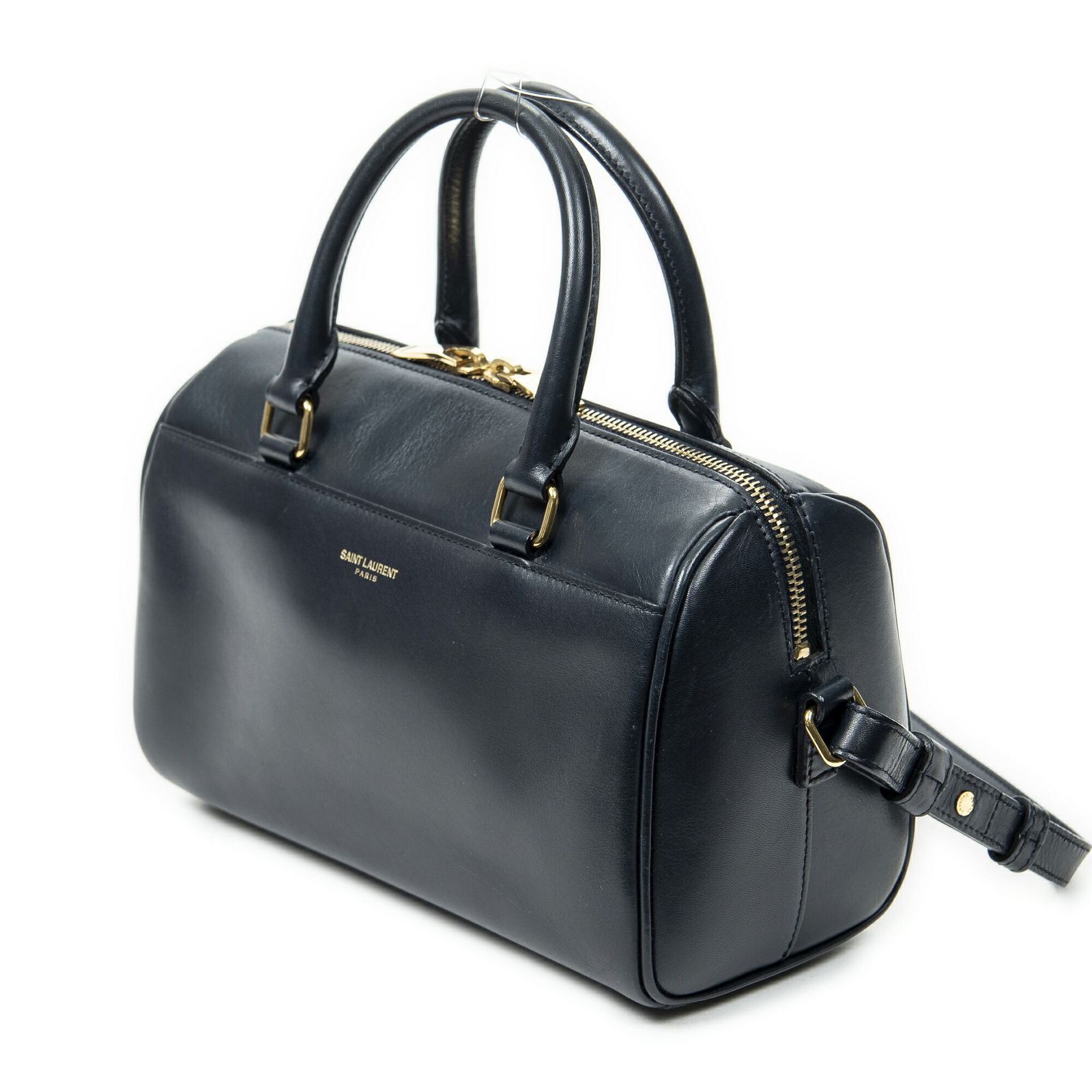 YVES SAINT LAURENT イヴサンローランベビーダッフル黒スムースカーフスキンレザーAB