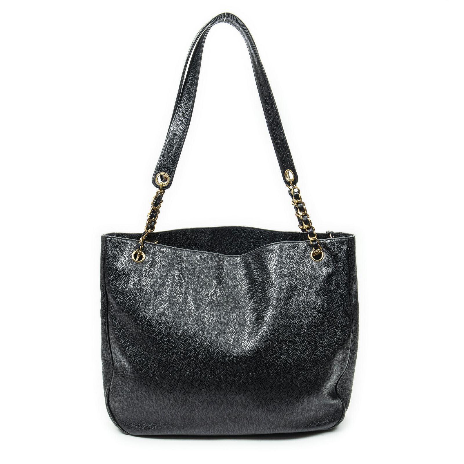 シャネルココマーク チェーントート黒キャビアレザーA