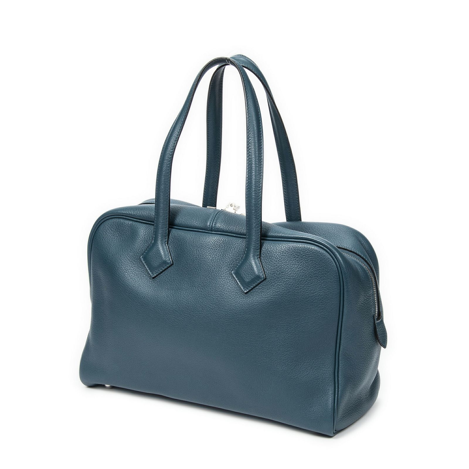 HERMES エルメスヴィクトリア II青クレマンスレザーA