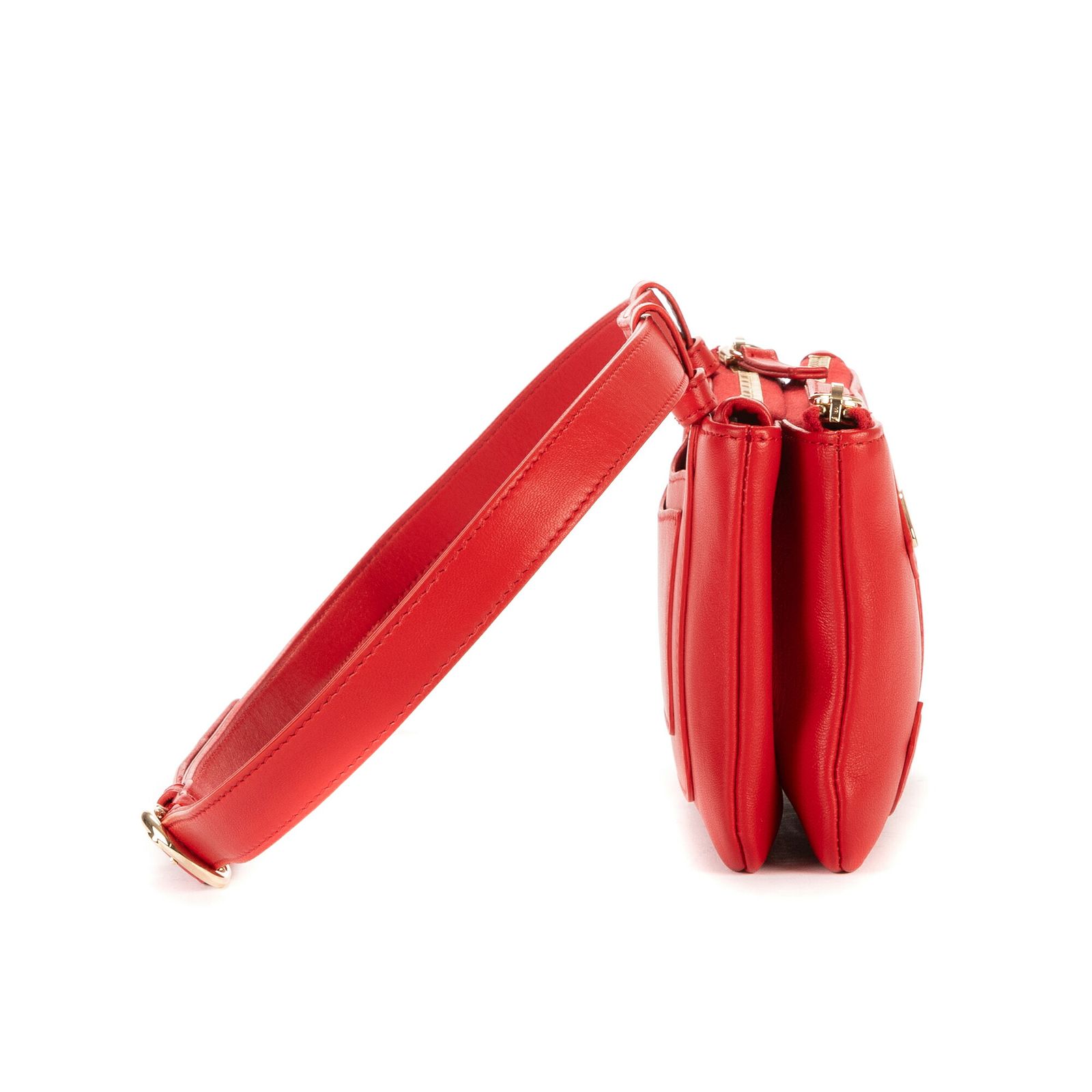 CHANEL シャネルCCマニア ダブルジップ リストポーチ赤スムースレザーA DECORATOM_COM_BR