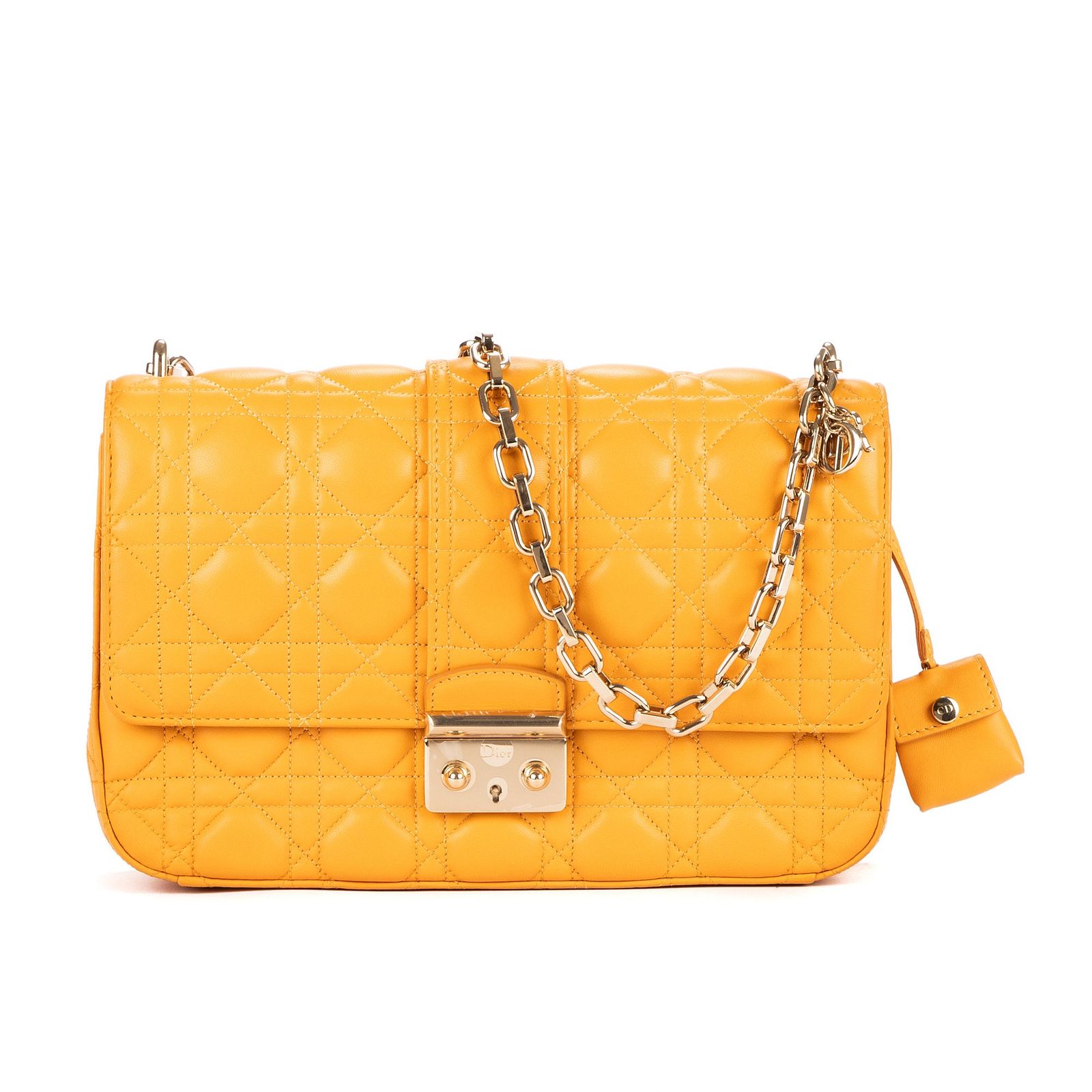 DIOR ディオールミス ディオールマスタードイエローカナージュキルトA