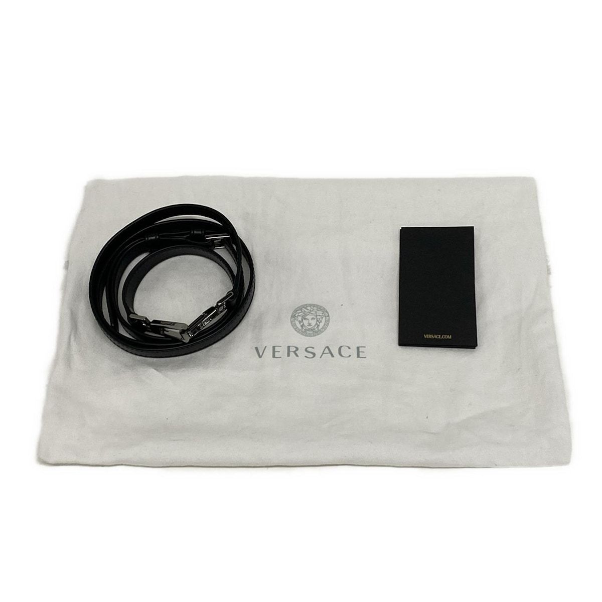 VERSACE ヴェルサーチ クラッチバッグ - 1015279 ベージュ×黒 2WAY レザー DECORATOM_COM_BR