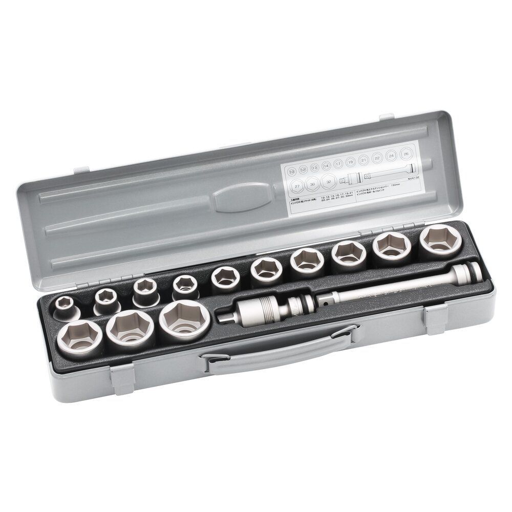 TONE インパクト用 ソケットセット メタルトレー付 NV4132 未開封|保管品 工具 ツール トネ | 110605