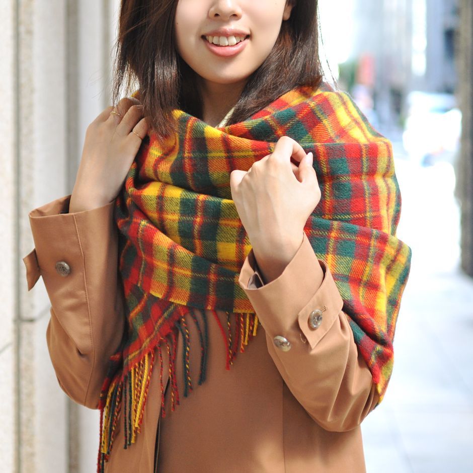 新品 タータンチェック ストール 大判 英国 ロキャロン 正規販売店