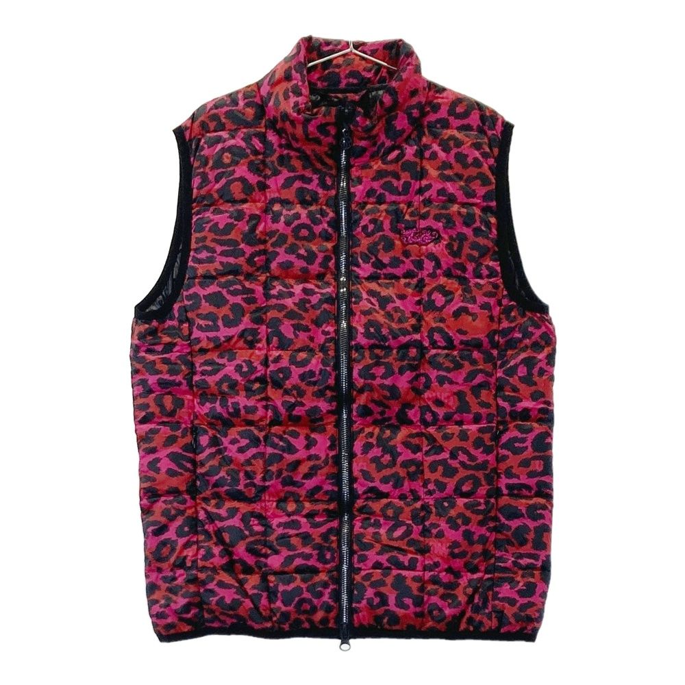 サイズ 2 DANCE WITH DRAGON ダンスウィズドラゴン ダウンベスト レオパード柄 ピンク系 240101554870 ゴルフウェア レディース ストスト