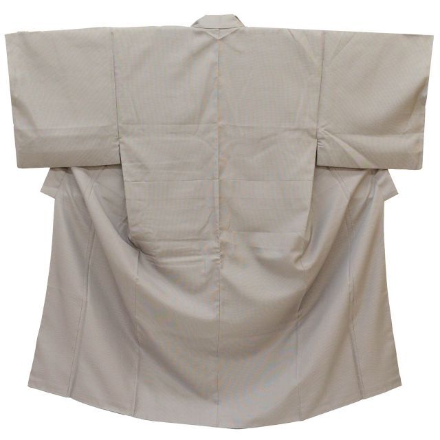 お召 リサイクル 男物 着物 正絹 絹 SILK シルク Lサイズ 特品 身丈149 cm 裄丈76 5 袷 米沢鈴源織物 風流人 パールトーン加工済 グレー 仕立て上がり 角通し リユース uu 1788 b