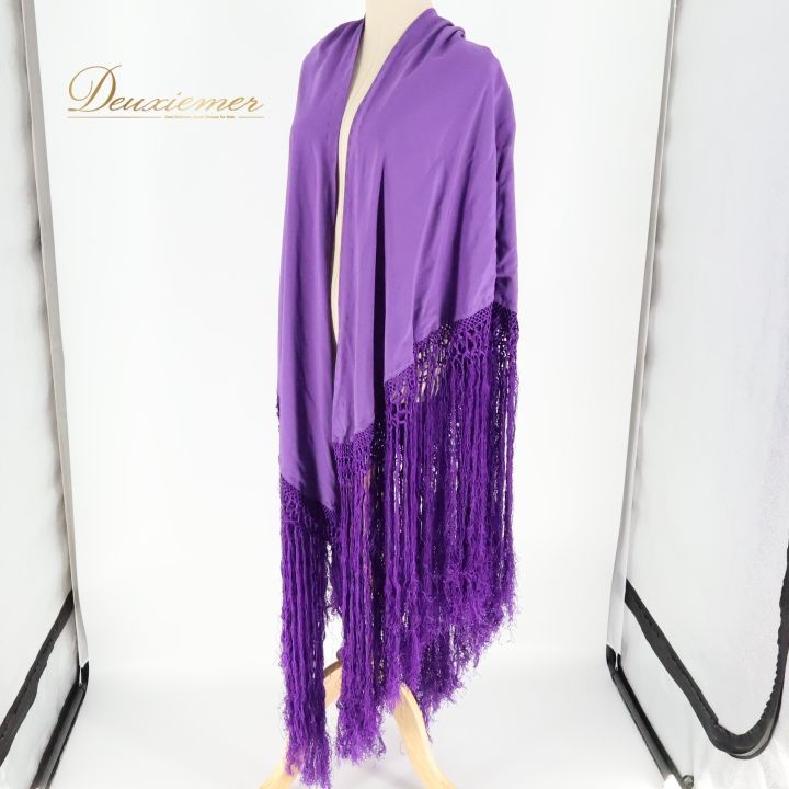 フラメンコ 衣装 マントン シージョ 小物 アクセサリー パープル系 紫 無地 シンプル フレコ フリンジ 三角形 練習 舞台 発表会 イベント フラメンコ衣装 マントン シージョ 大きめ ボリューム 鮮やか ダンス 舞台衣装 発表会用 イベント用 LLC-HASEGAWATOSO_COM