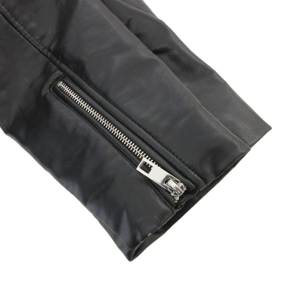 ザラ ZARA ダブルライダースジャケット フェイクレザー ジップアップ M 黒 ブラック |GV GY18 GULLKHAN_COM