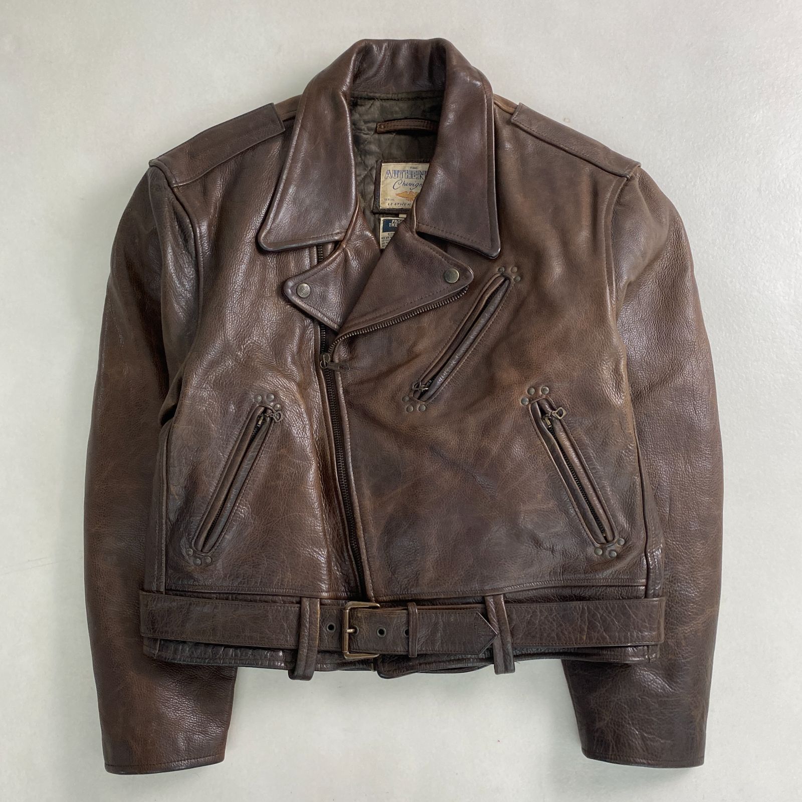 ヴィンテージ ダブルライダースジャケット レザージャケット 牛革 短丈