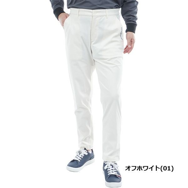 トミーヒルフィガー ゴルフ メンズ ストレッチコーデュロイ テーパードパンツ TOMMY HILFIGER GOLF THMA573 秋冬モデル オフホワイト 01
