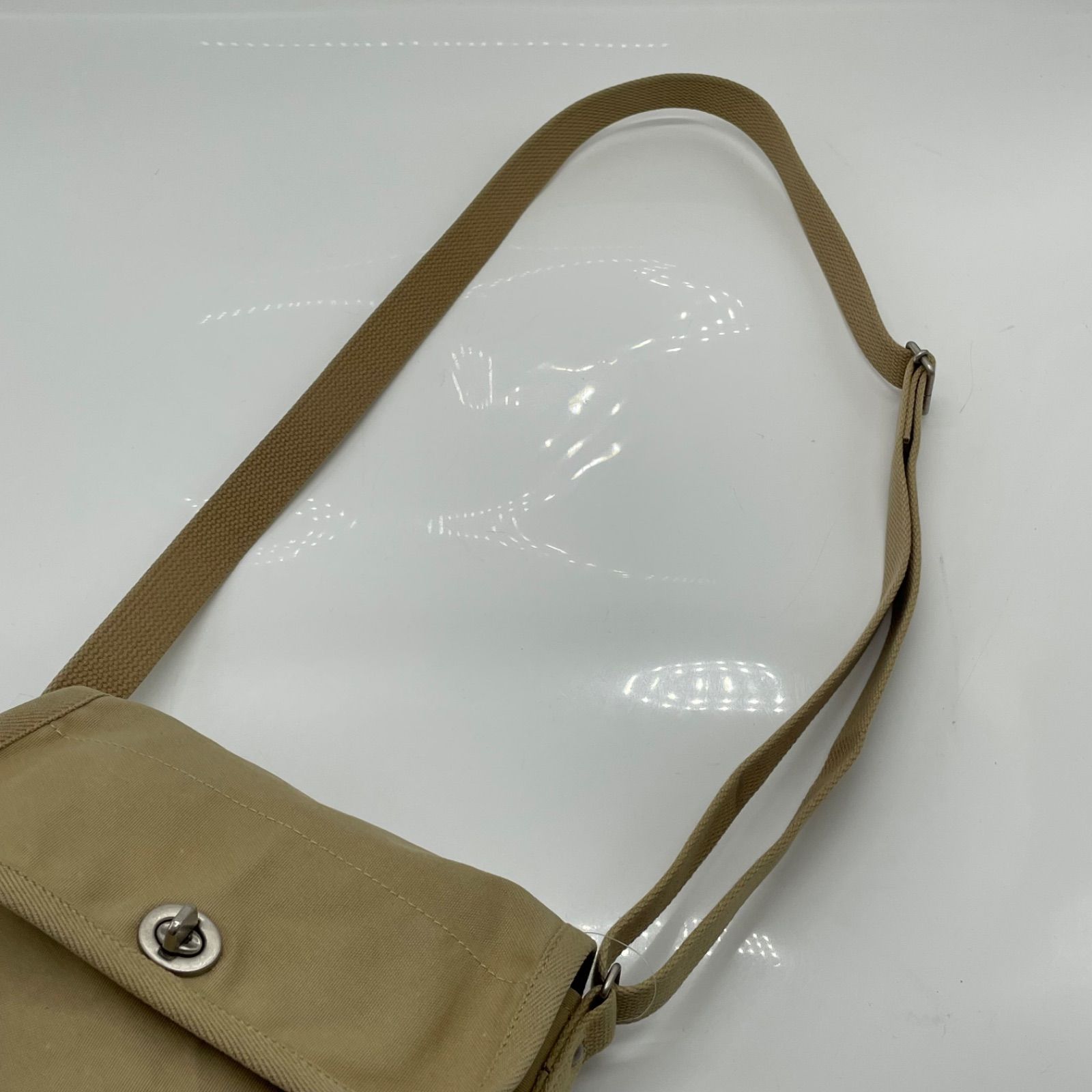 一澤信三郎帆布】綿帆布製ショルダーバッグ S-14 紫(ベージュ) |京都 