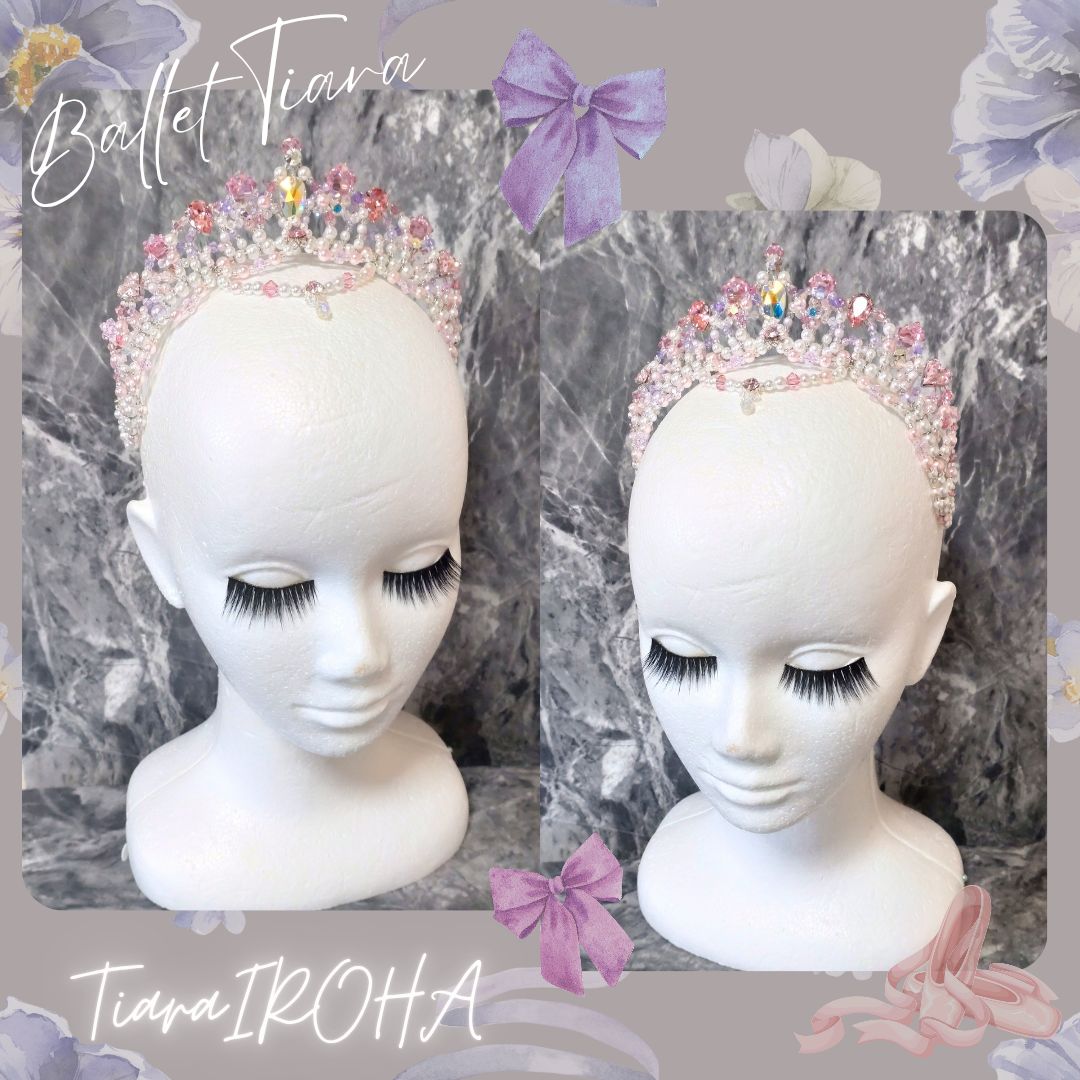 バレエ ティアラ シルバー ライトピンク 大人用 コーム付 LLC-HASEGAWATOSO_COM