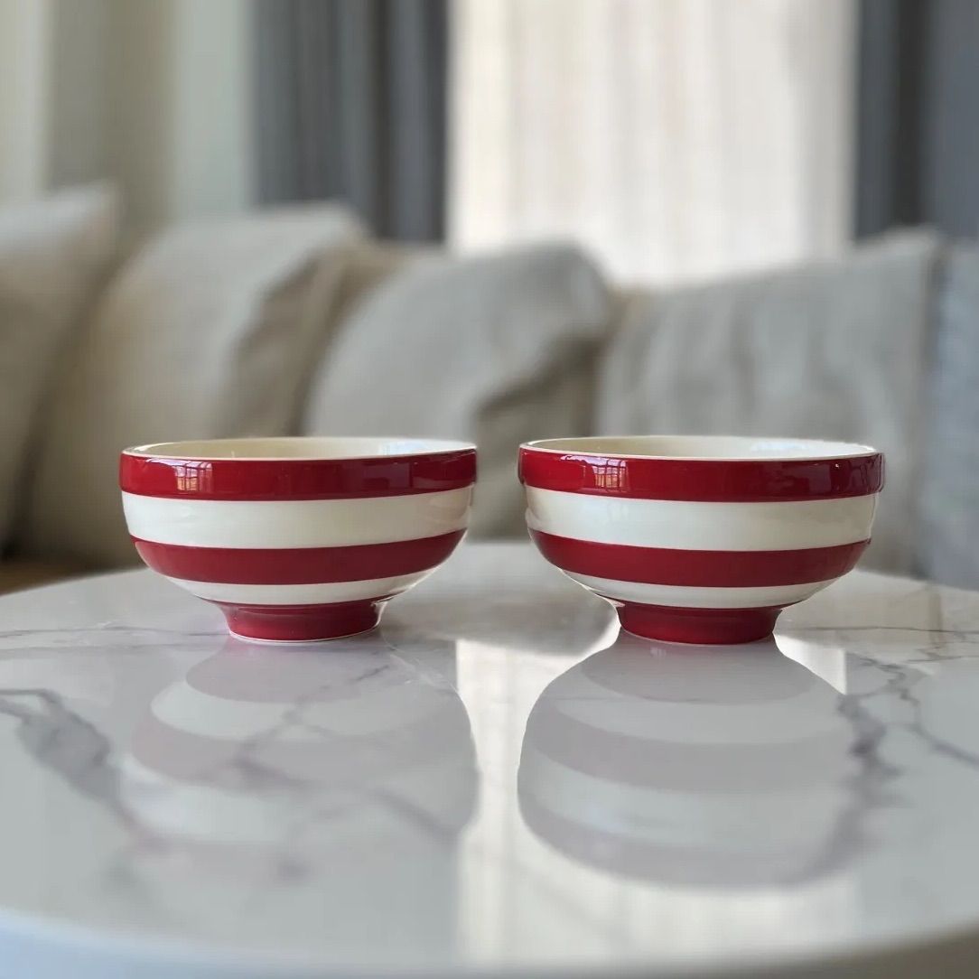 品 UK直輸入|コーニッシュウェア| スープボウル|2個セット|レッド