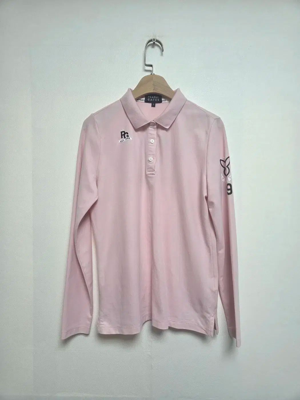 パーリーゲイツ レディース ゴルフ 長袖 カラーTシャツ ピンク M