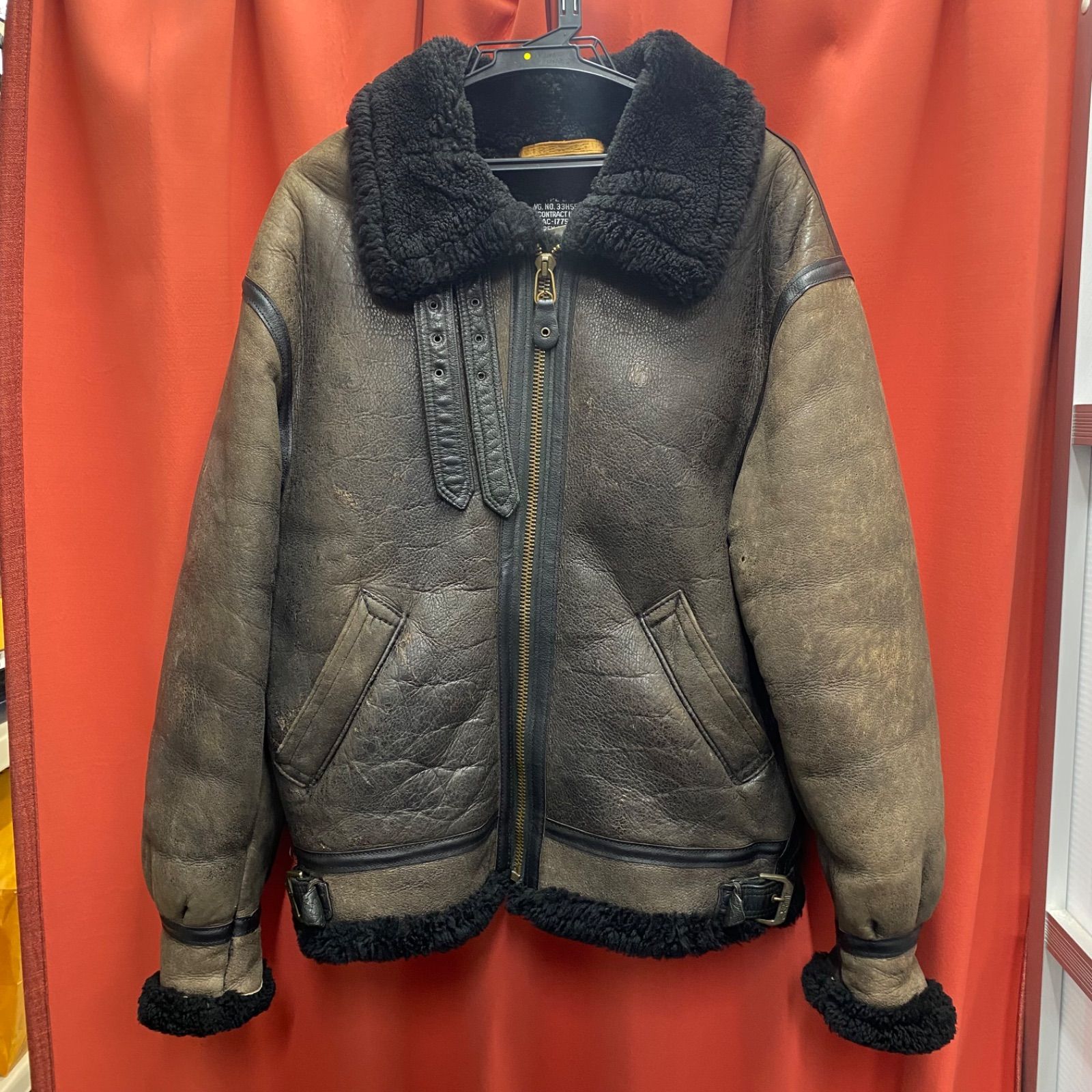 AVIREX アビレックス ムートン レザージャケット ラム ファー