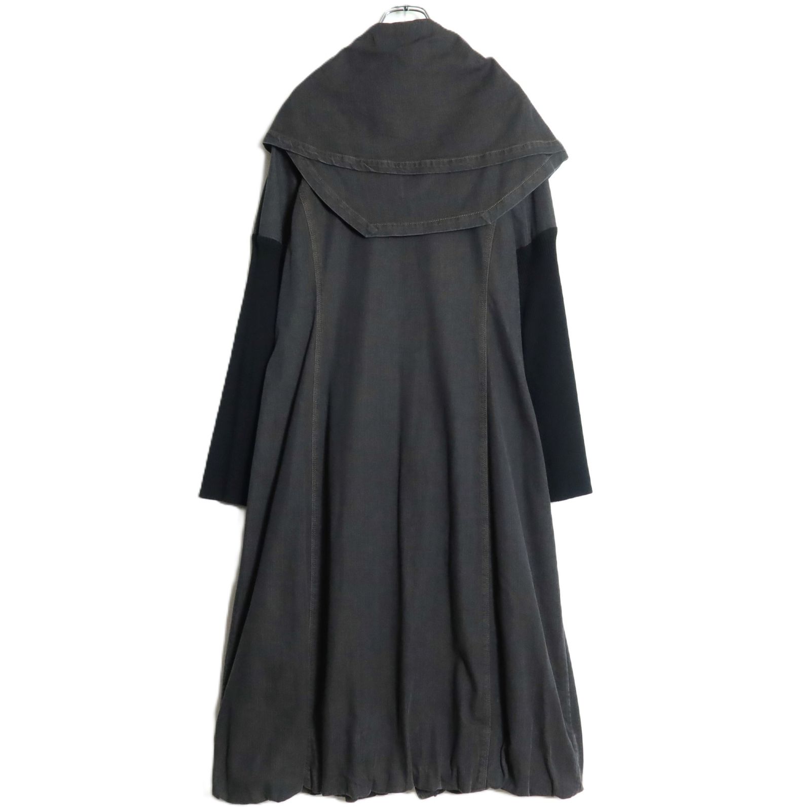 美品】センソユニコ 芽風☆デニム&ニットのロングコート サイズ38 黒系