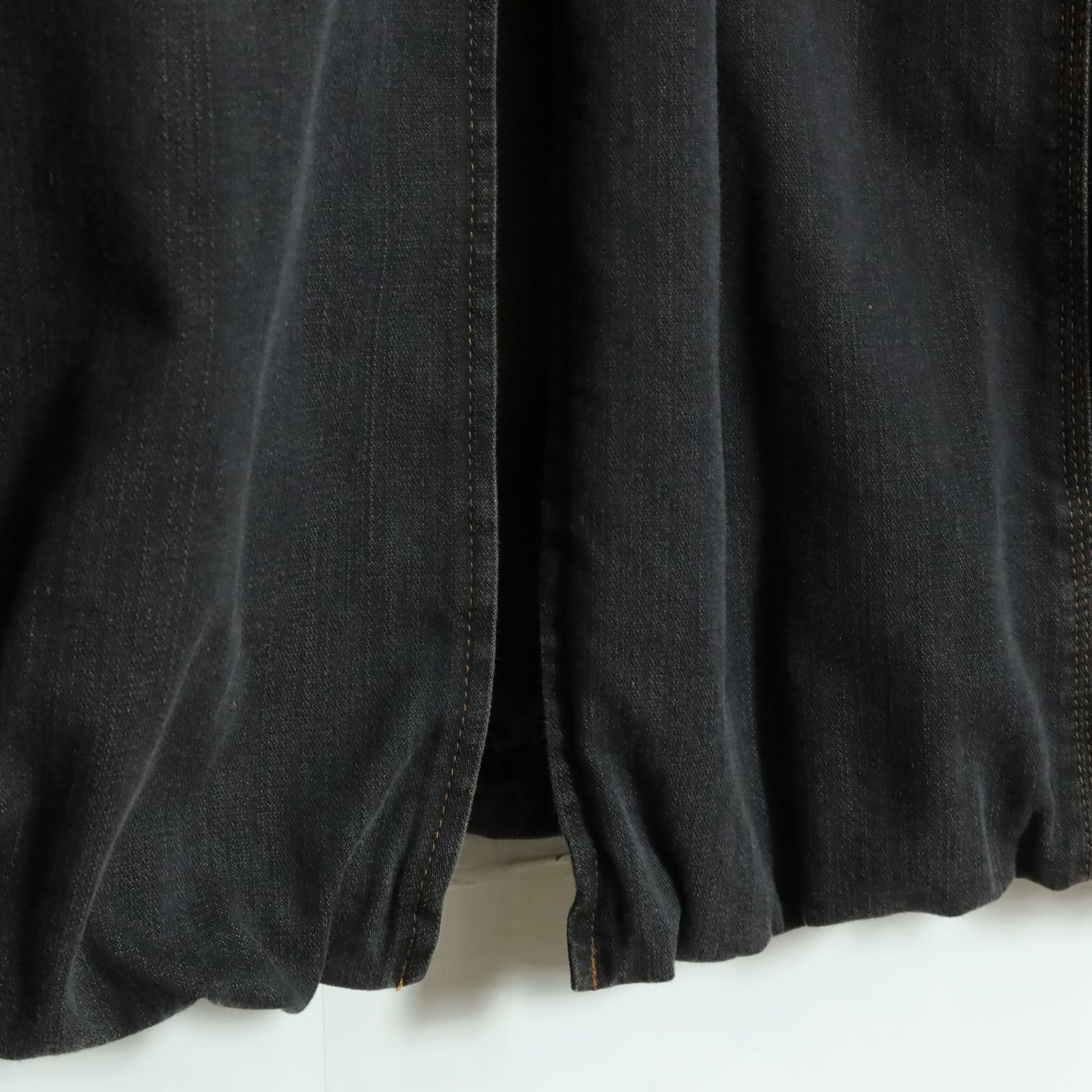 美品】センソユニコ 芽風☆デニム&ニットのロングコート サイズ38 黒系