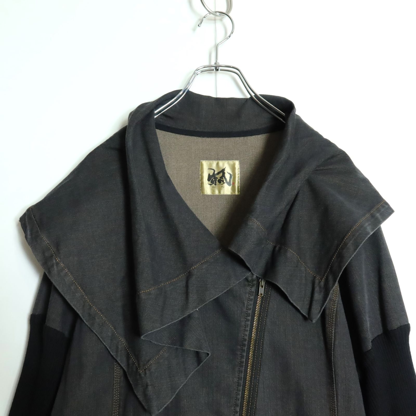 センソユニコ　芽風　コート センソユニコSENSOUNICO 芽風 ウールポリパネル切替変形コート グレー