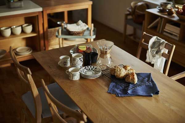 天然木 オーク のダイニングテーブル天板150 W150×D80×H3cm No.251 MARWIL-DEMENAGEMENTS_CH