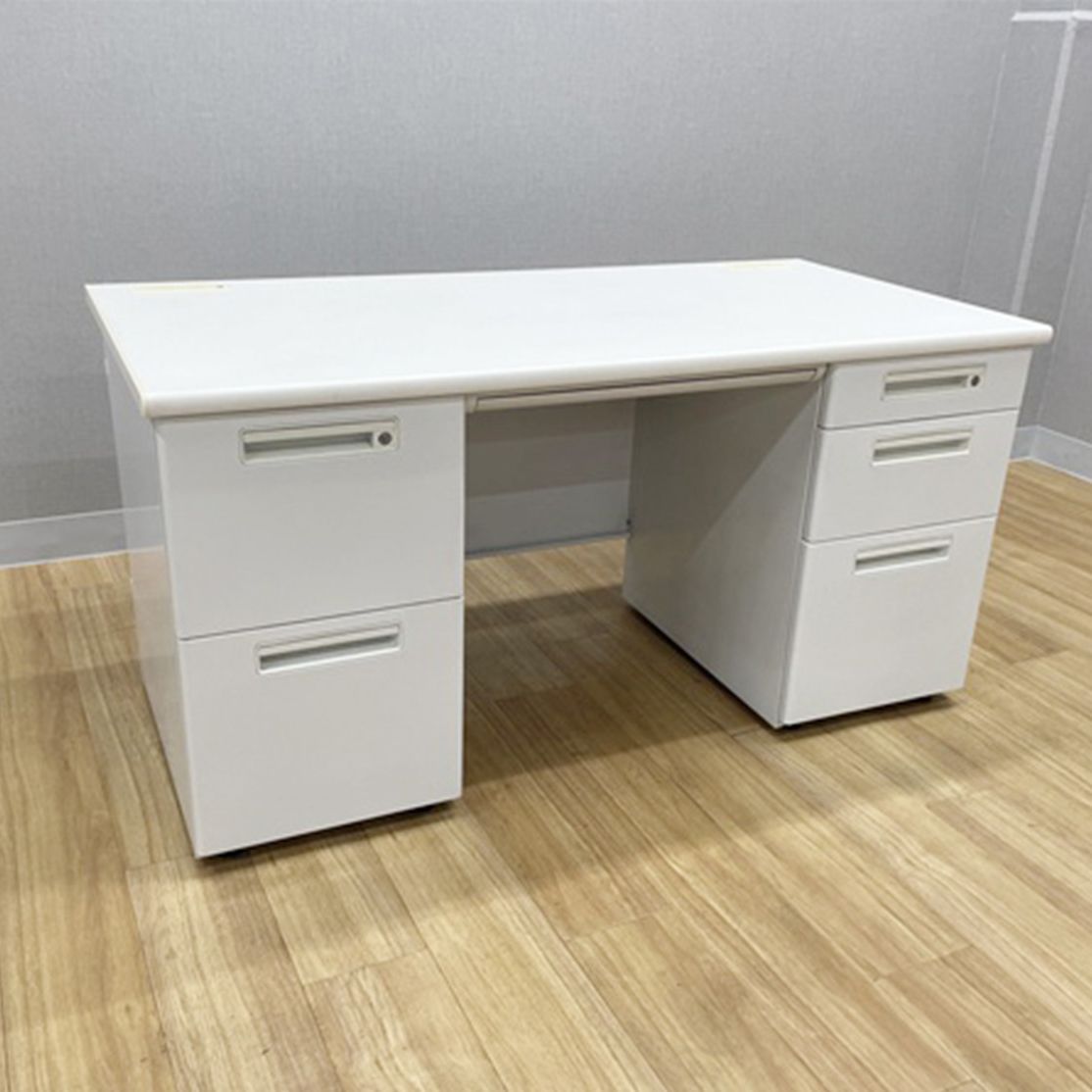 両袖デスク オフィスデスク XED W1400 ナイキ ホワイト