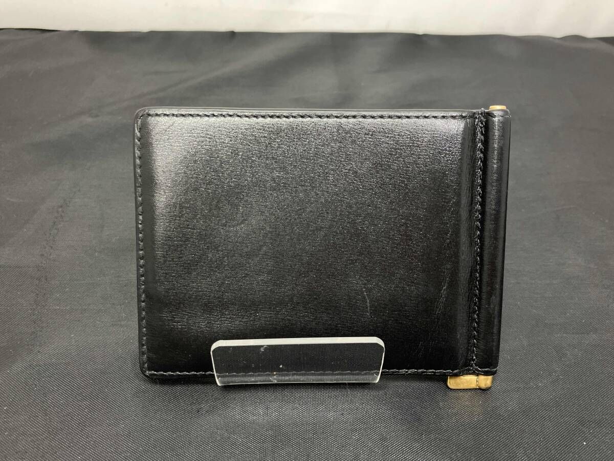 YVES SAINT LAURENT イヴ サンローラン マネークリップ カサンドラ 二つ折り 札入れ メンズ ブラック系 黒系