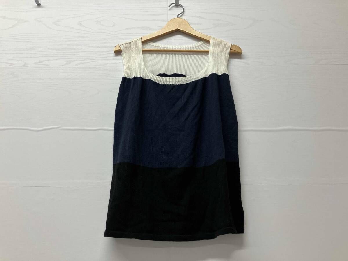 ISSEI MIYAKE イッセイ ミヤケ IM21KN007 ノースリーブトップス 綿50% レーヨン50% サイズ 2 通年