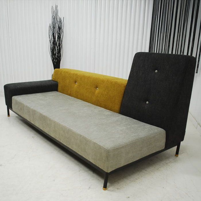 アウトレット 現品限り 一部送料無料 大 展示品 スタイリッシュモダン 3人掛け ソファー ファブリック アシンメトリー 240131-テットkd3p右