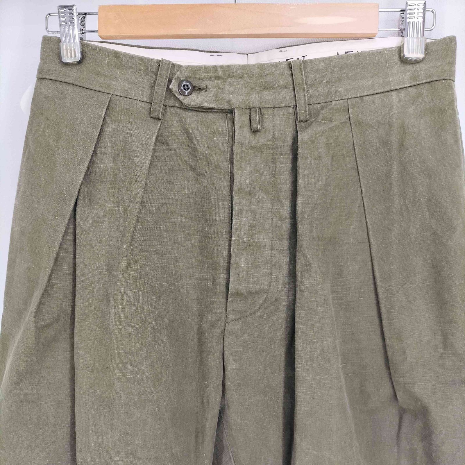 NEAT ニート トラウザー テントクロス 44 NEAT(ニート) テントクロス2タックトラウザーパンツパンツ カーキ