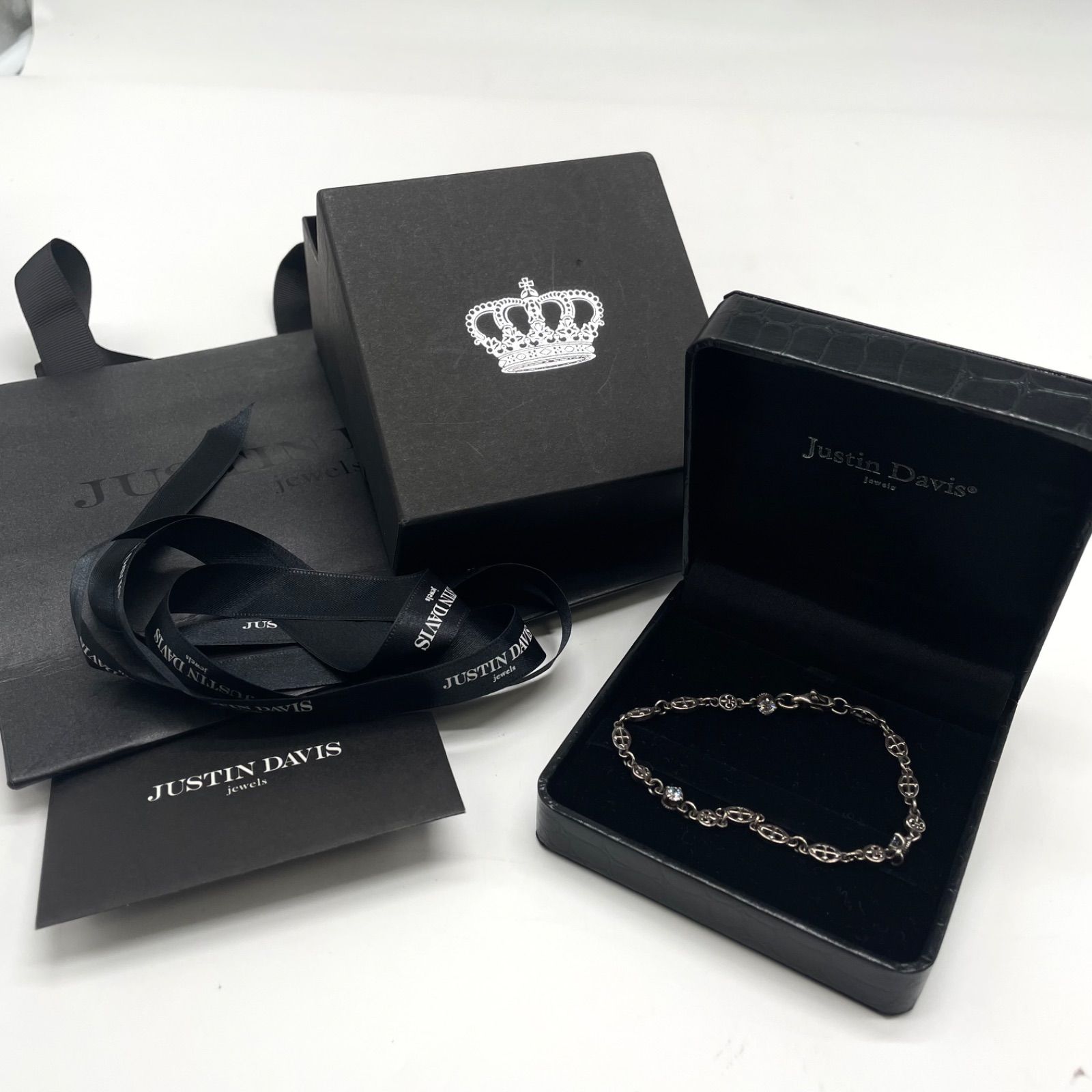 Justin Davis ジャスティンデイビス ブレスレット チェーン クロス 十字架 ストーン シルバー