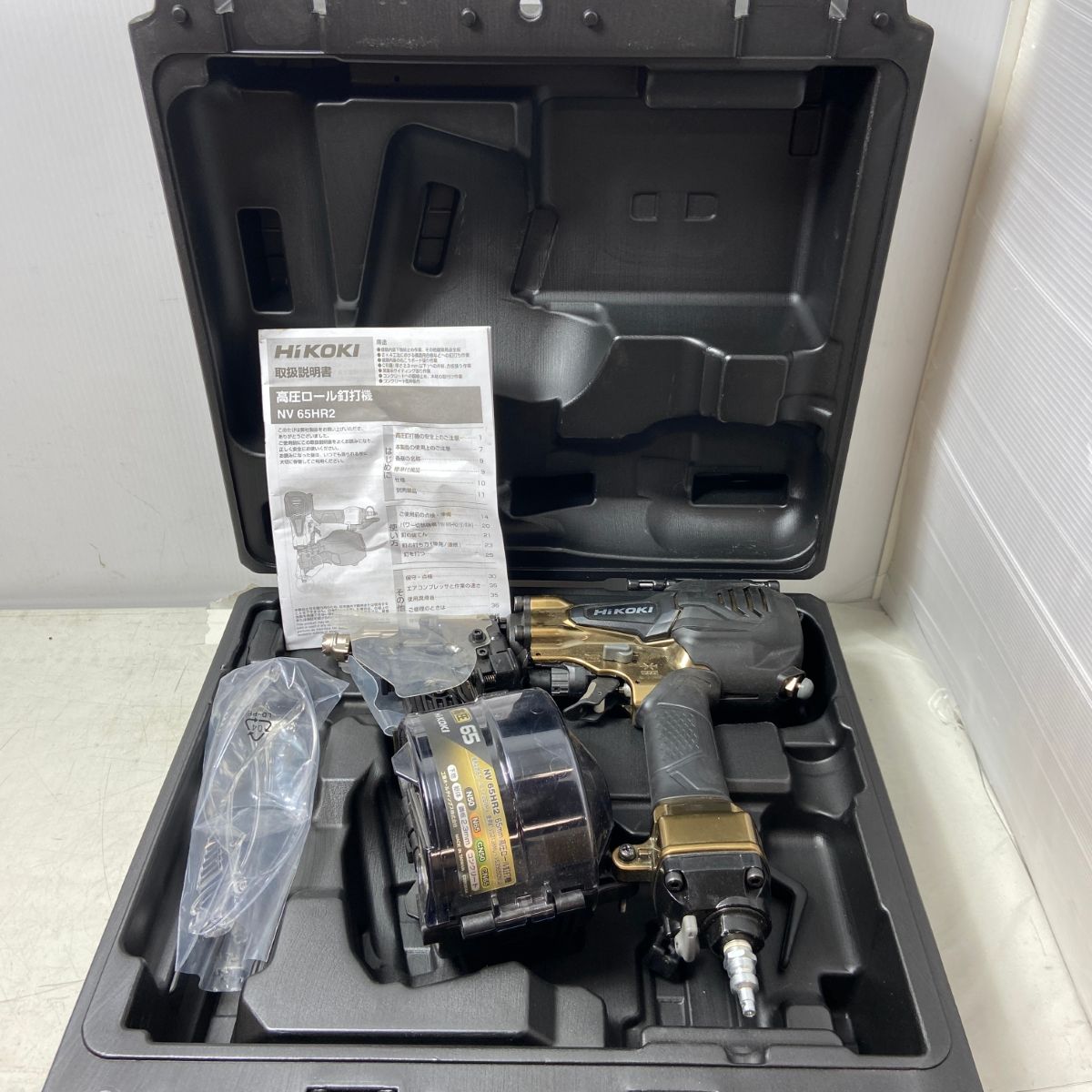 ΦΦHiKOKI ハイコーキ 65mm 高圧ロール釘打機 NV65HR2 ブラック×ゴールド