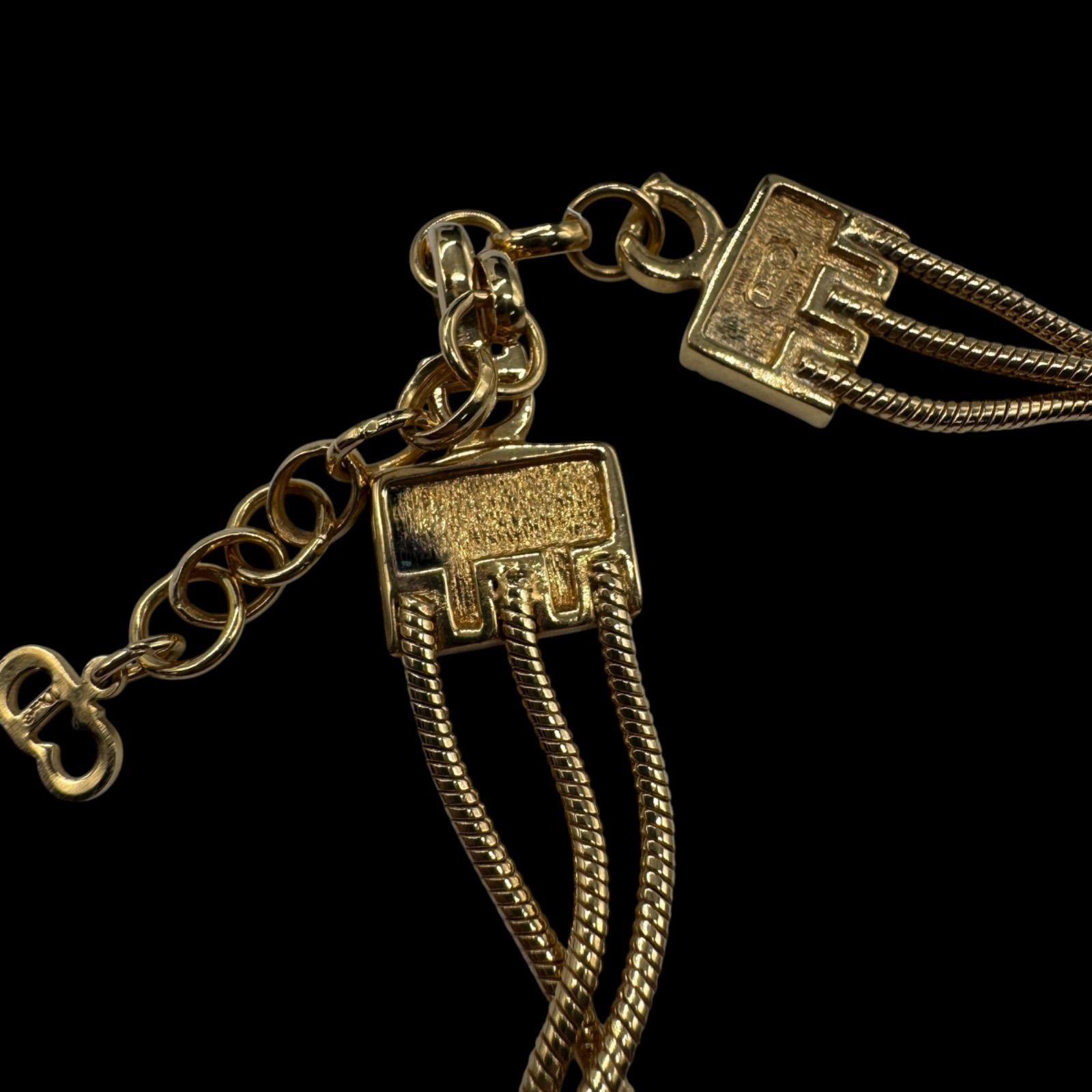 Christian Dior クリスチャンディオール トロッター チョーカー ネックレス 3連 ゴールド ヴィンテージ ジュエリー FORTGASGNV_COM_BR