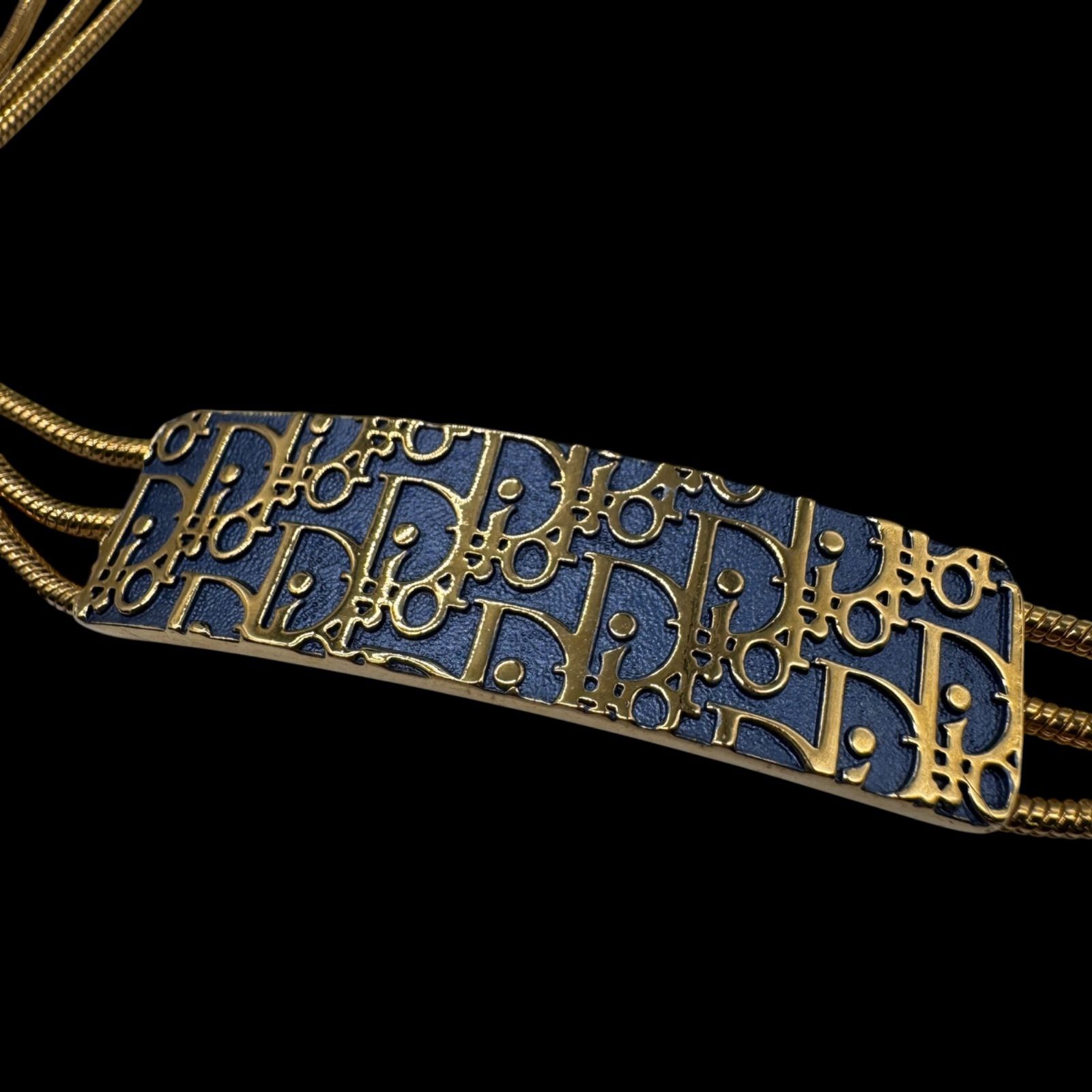 Christian Dior クリスチャンディオール トロッター チョーカー ネックレス 3連 ゴールド ヴィンテージ ジュエリー