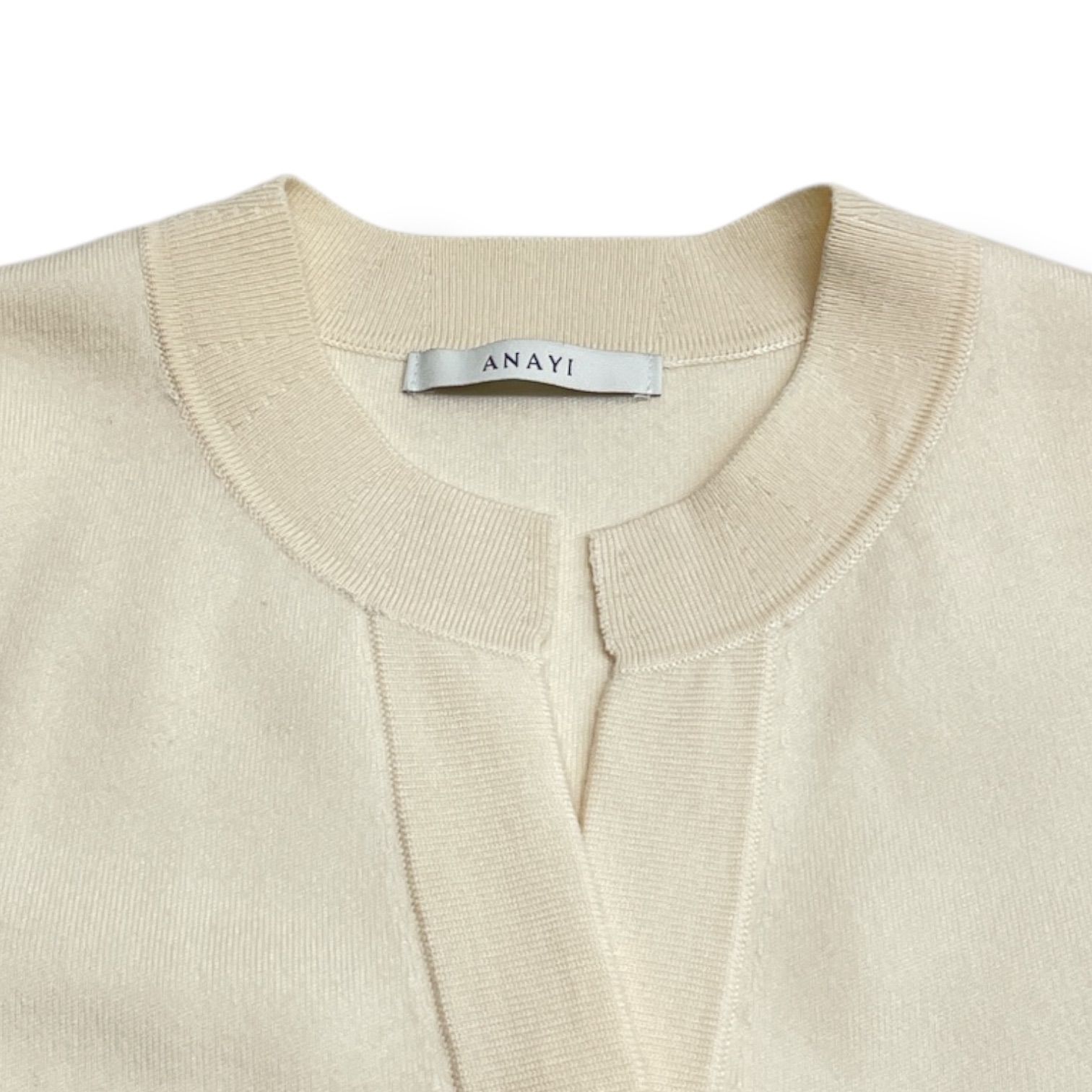 ANAYI アナイ メリノウール ビジュー釦カーディガン ニット
