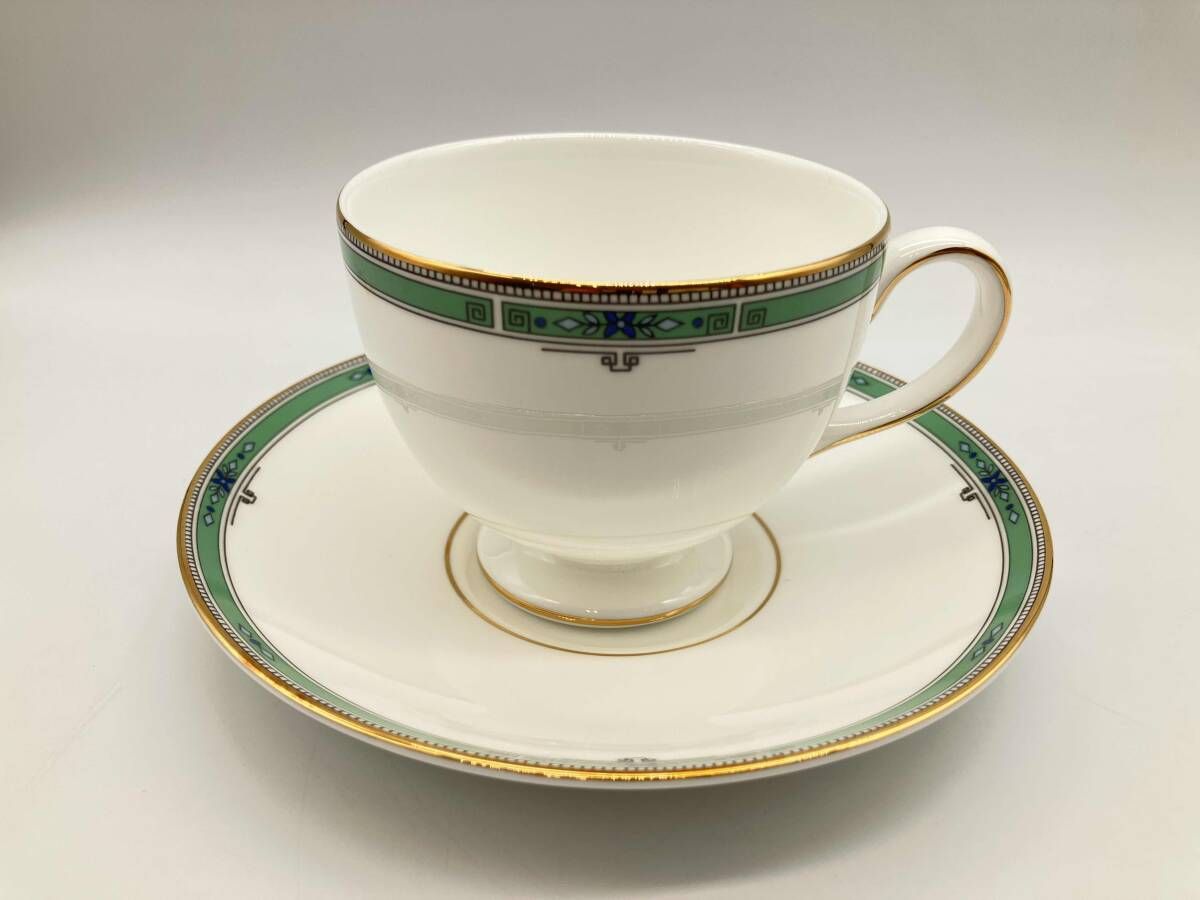 卸売 ウェッジウッド ジェイド カップ＆ソーサー 2客セット グリーン