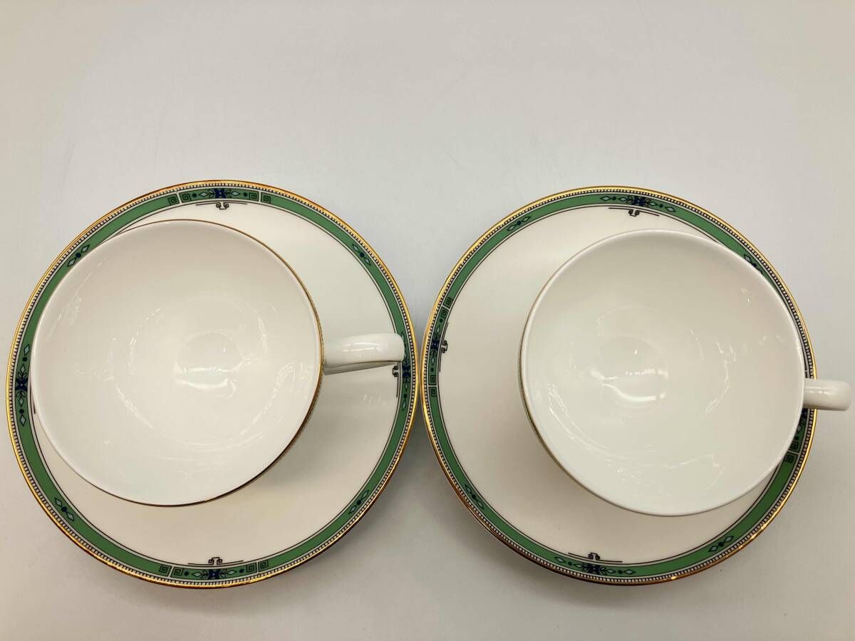 卸売 ウェッジウッド ジェイド カップ＆ソーサー 2客セット グリーン