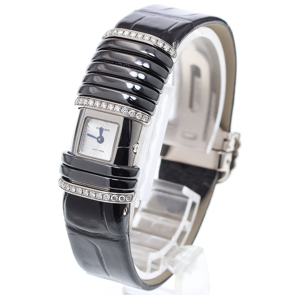 カルティエ CARTIER WT000550 デクラレーション K18WG ダイヤモンド クォーツ レディース 良品 _906847 Cartier - カルティエ CARTIER WT000550 デクラレーション K18WG