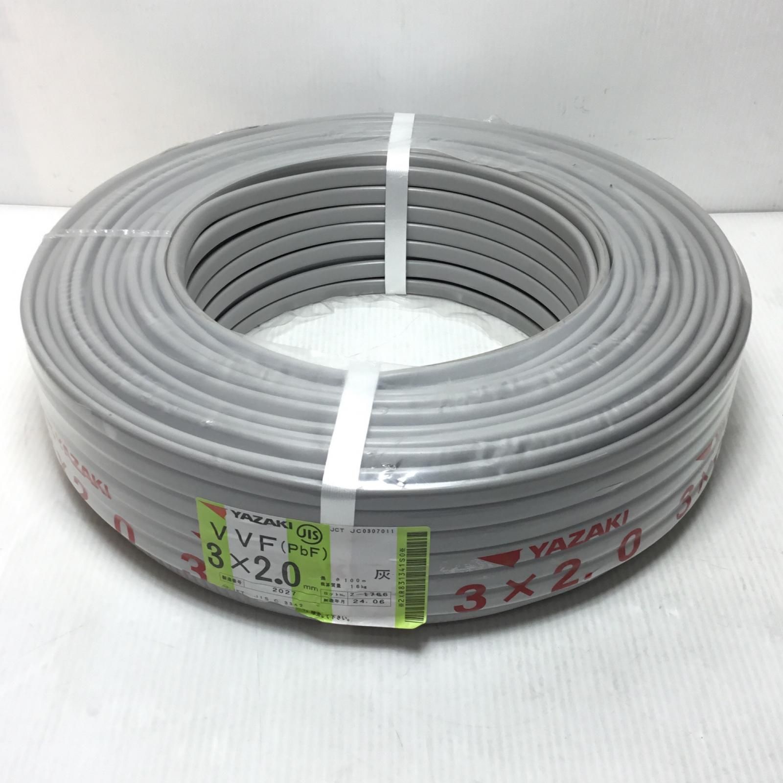 ΘΘYAZAKI VVFケーブル ♥品 S 3芯 2.0mm×100m 2025年6月 令和6年