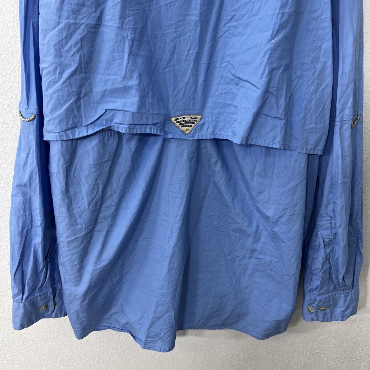 Columbia PFG 長袖 無地シャツ XL ブルー コロンビア 無地 胸ポケット フィッシング 長袖シャツ トップス 春物 a711-5107