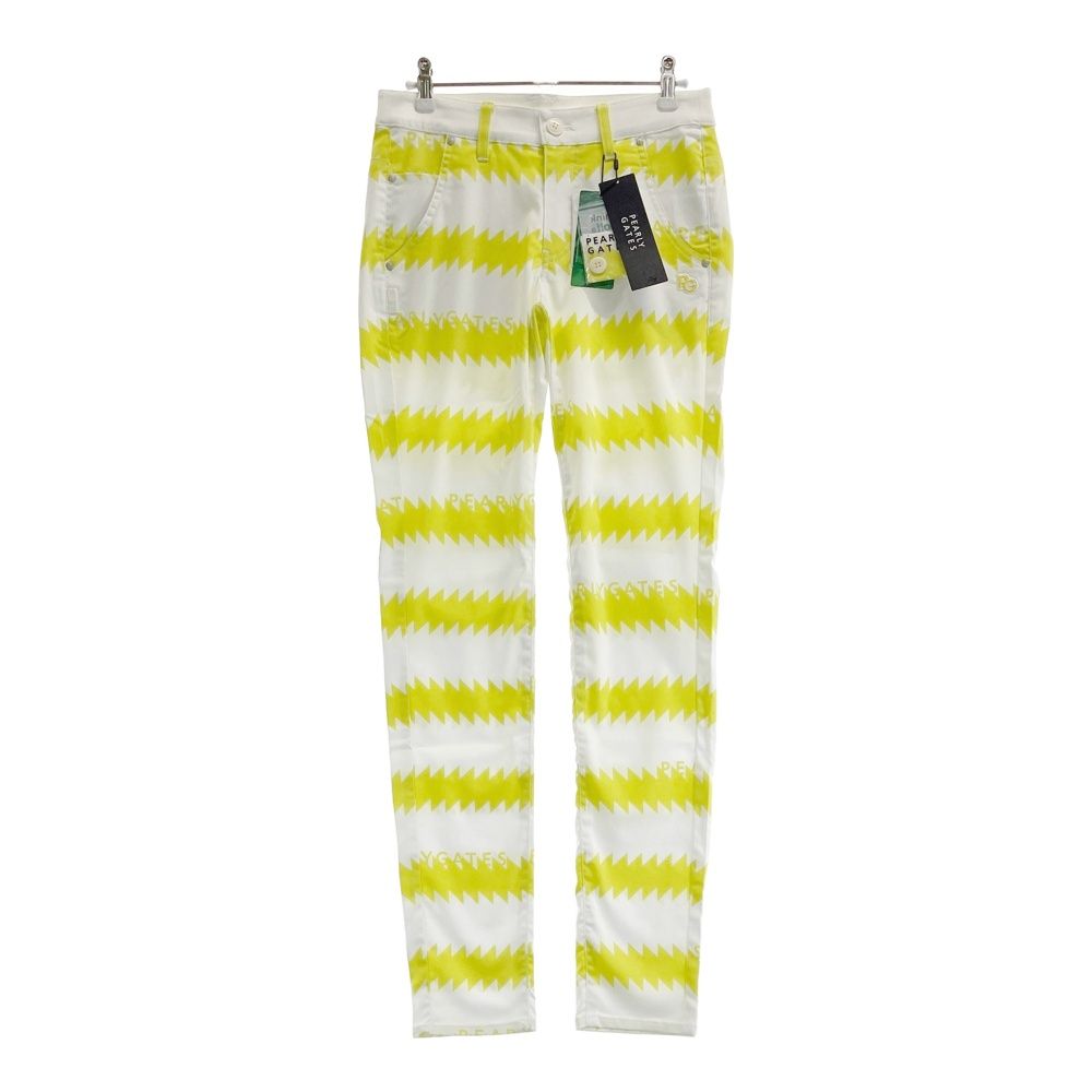 サイズ 0 PEARLY GATES パーリーゲイツ 055-2231608 ストレッチパンツ ボーダー 総柄 ホワイト系 240101551797 ゴルフウェア レディース ストスト