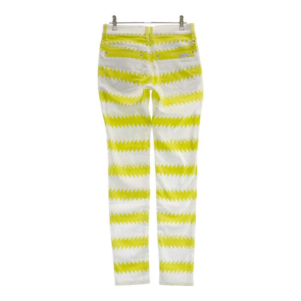 サイズ 0 PEARLY GATES パーリーゲイツ 055 2231608 ストレッチパンツ ボーダー 総柄 ホワイト系 ゴルフウェア レディース ストスト