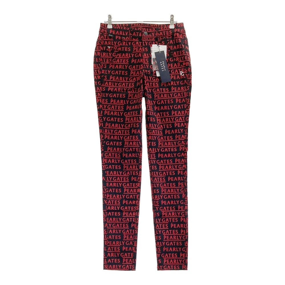 サイズ 0 PEARLY GATES パーリーゲイツ 055-2131314 ストレッチパンツ ロゴ柄 ブラック系 240101551799 ゴルフウェア レディース ストスト