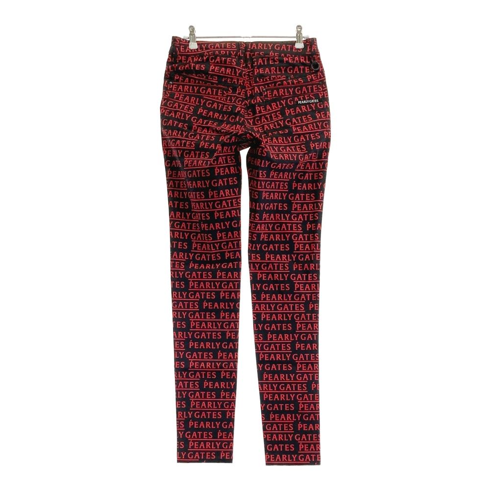 サイズ 0 PEARLY GATES パーリーゲイツ 055-2131314 ストレッチパンツ ロゴ柄 ブラック系 240101551800 ゴルフウェア レディース ストスト