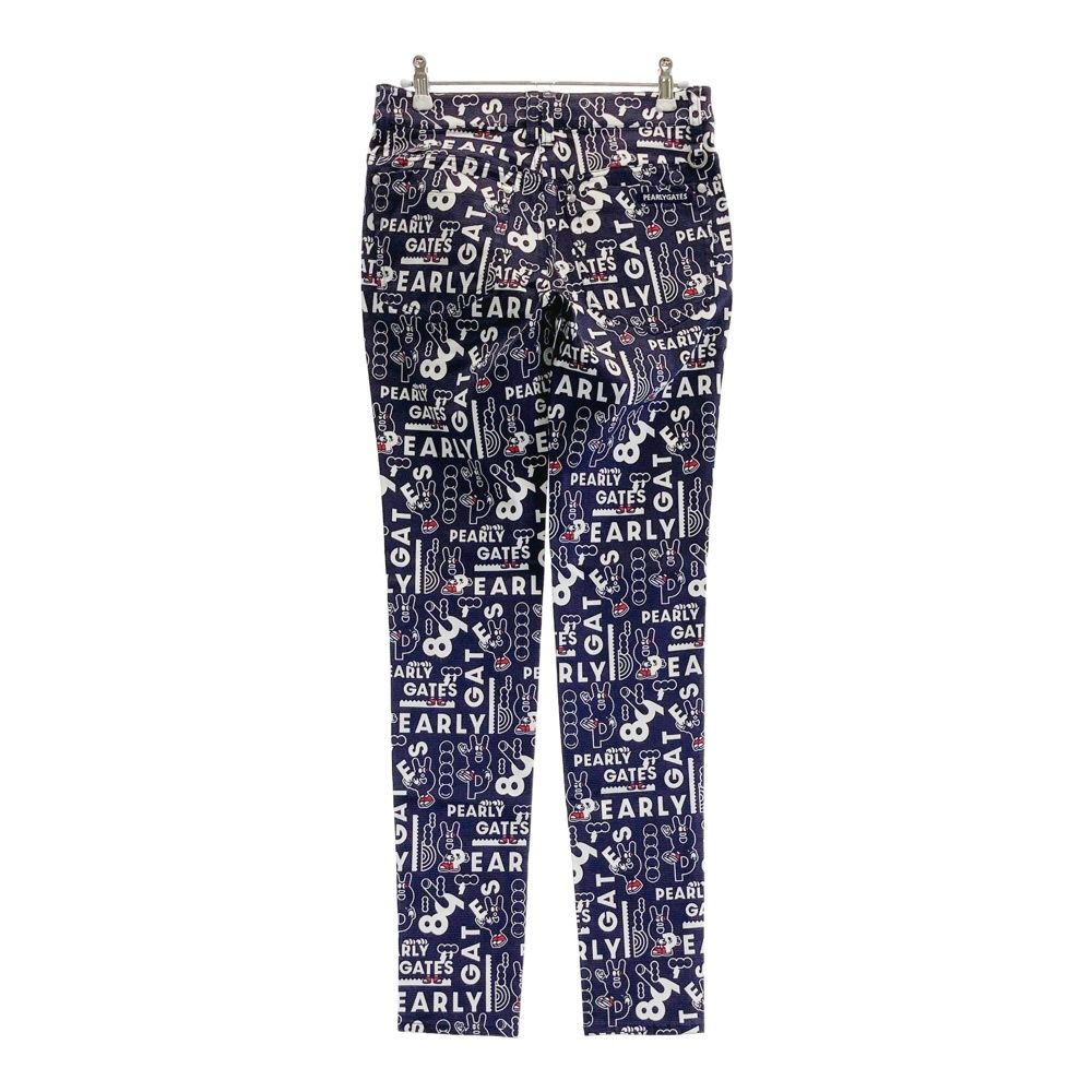 サイズ 00 PEARLY GATES パーリーゲイツ 055-2231020 ストレッチパンツ ロゴ 総柄 ネイビー系 240101551807 ゴルフウェア レディース ストスト