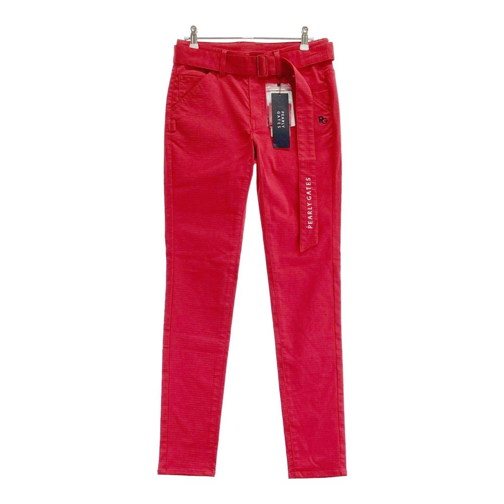 サイズ 0 PEARLY GATES パーリーゲイツ 055-2131302 ストレッチパンツ 総柄 レッド系 240101551811 ゴルフウェア レディース ストスト