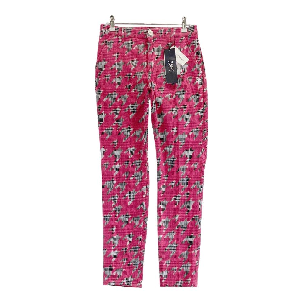 サイズ 0 PEARLY GATES パーリーゲイツ 055-2231912 ロングパンツ グレンチェック 千鳥柄 レッド系 240101551823 ゴルフウェア レディース ストスト